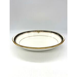 Noritake Gold and Sable Oval Vegetable Bowl Serving Bowl EUC Vintage